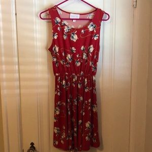 NWT French Grey red flowered dress